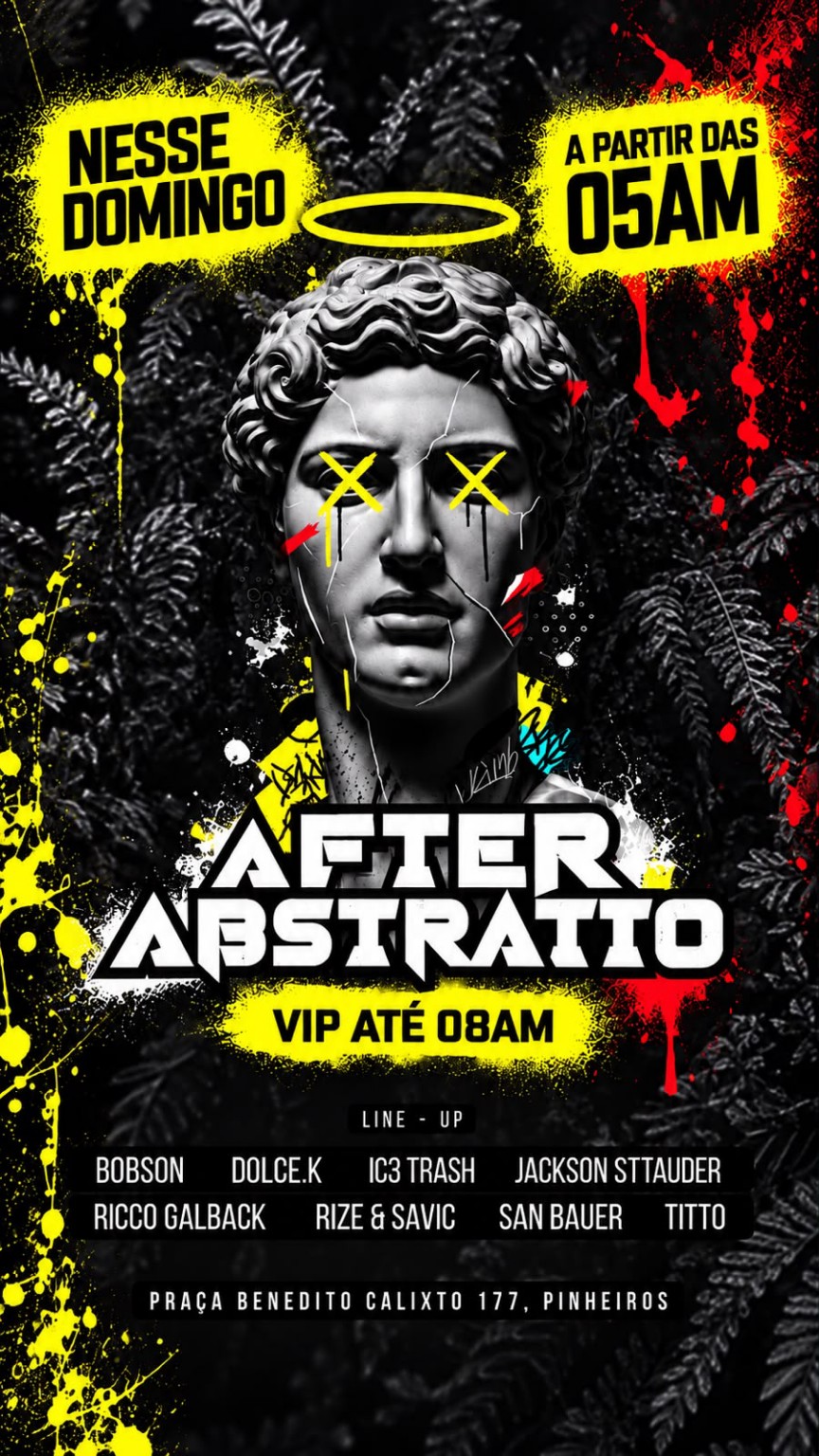 Official After Abstratto flyer featuring Jackson Sttauder in the line-up
